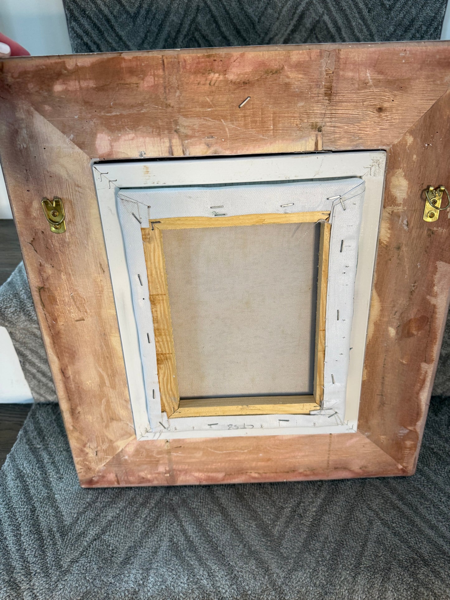 Original Signed Sailboat Painting Carved Wood Frame