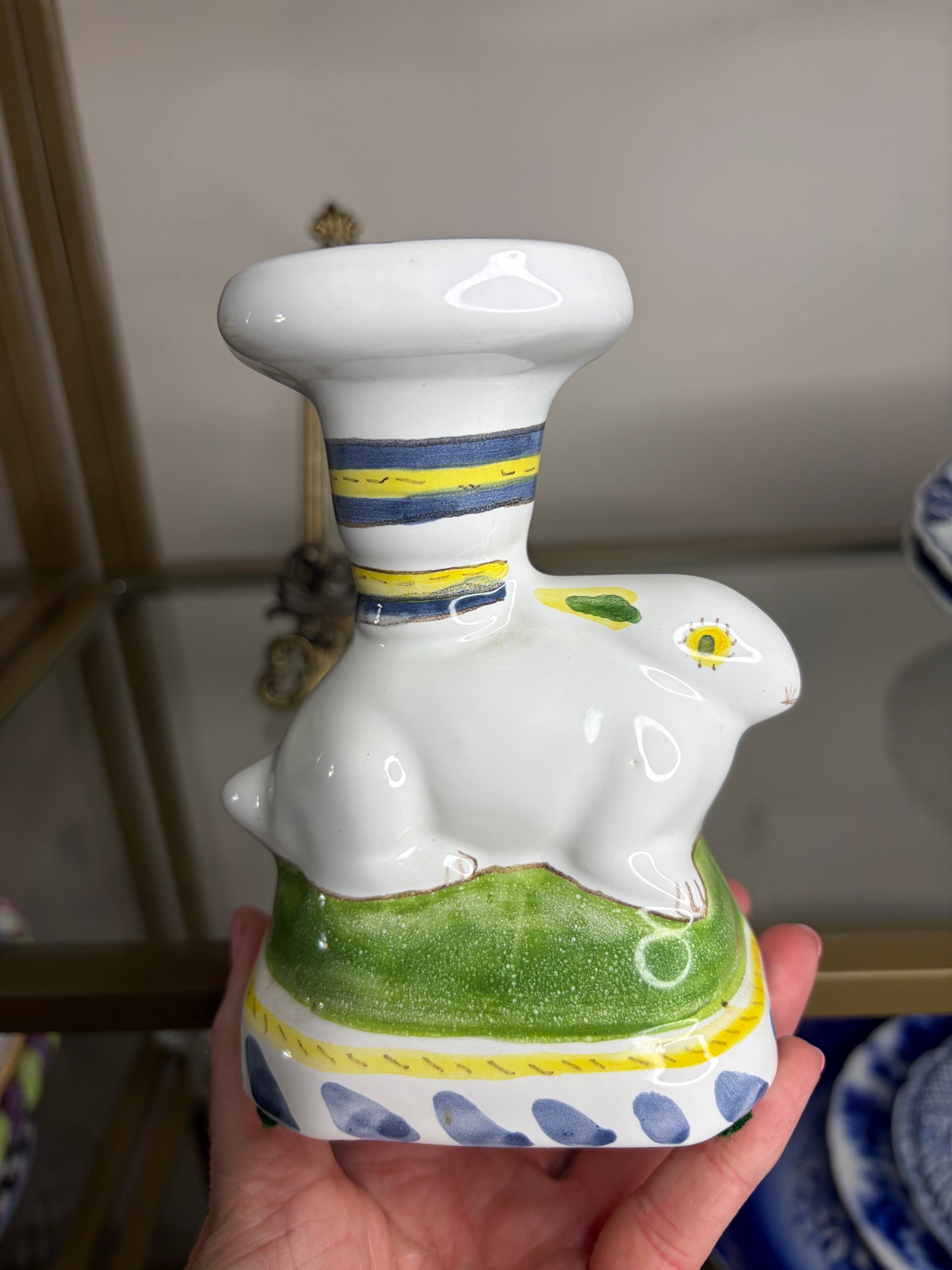 Reserved! Sweetest bunny candleholder! As is!