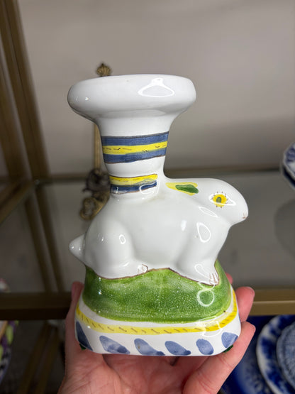 Reserved! Sweetest bunny candleholder! As is!