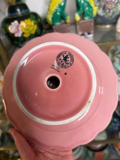 Reserved for Yvonne! Bordallo Pinheiro pink bunny small cake stand!
