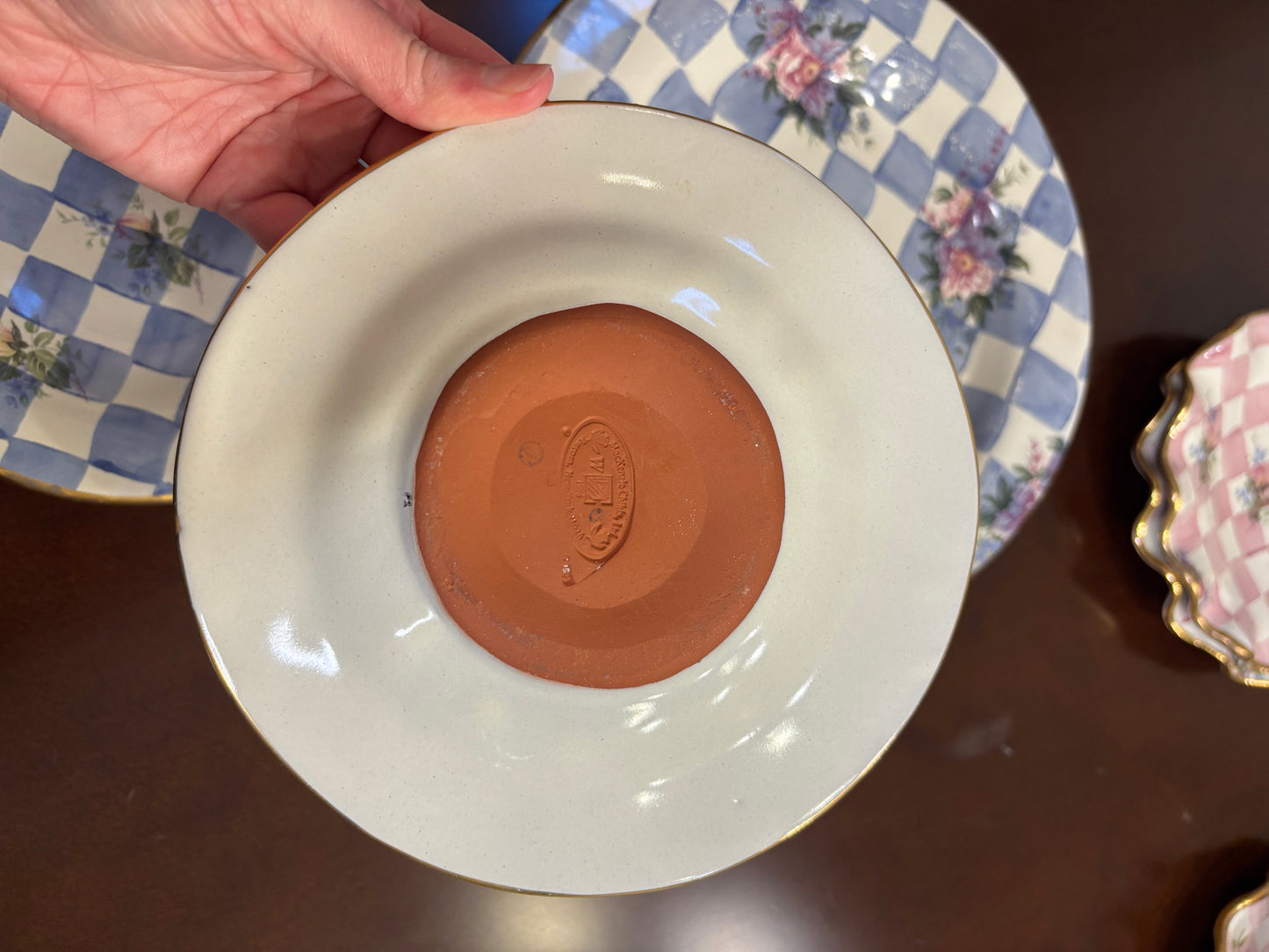 Vintage Mackenzie Childs set of 3 Morning Glory Plates!