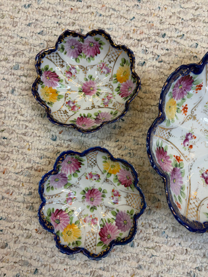 Stunning antique Nippon berry bowls set!