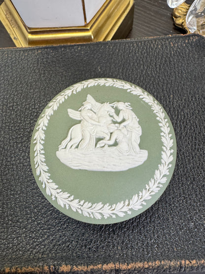 Wedgwood sage green cupcake style trinket box