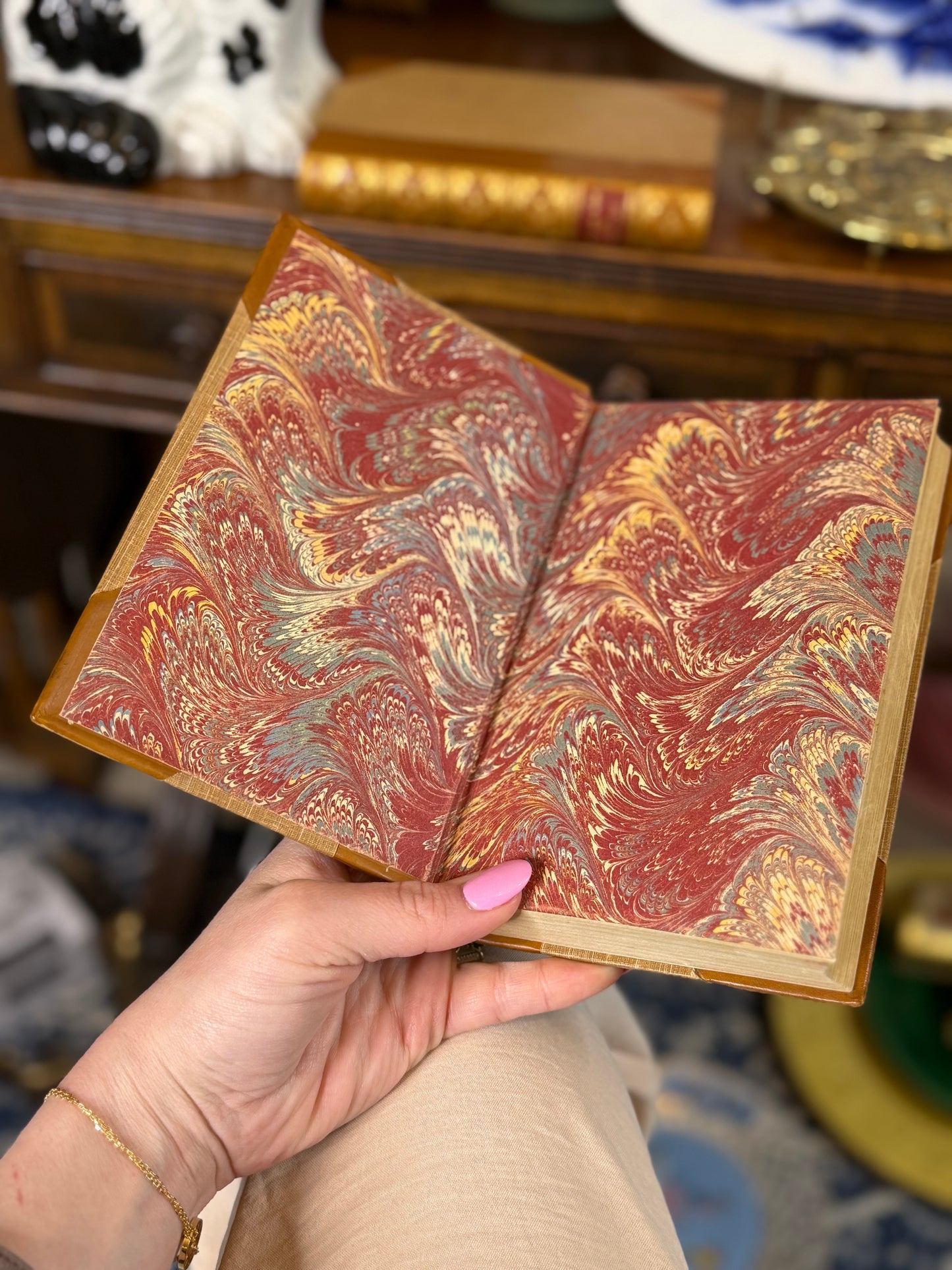 Antique French Leather Bound Book Pair | Les Cent Nouvelles Nouvelles & Lettres de Mon Moulin | Paris Editions | DA4259