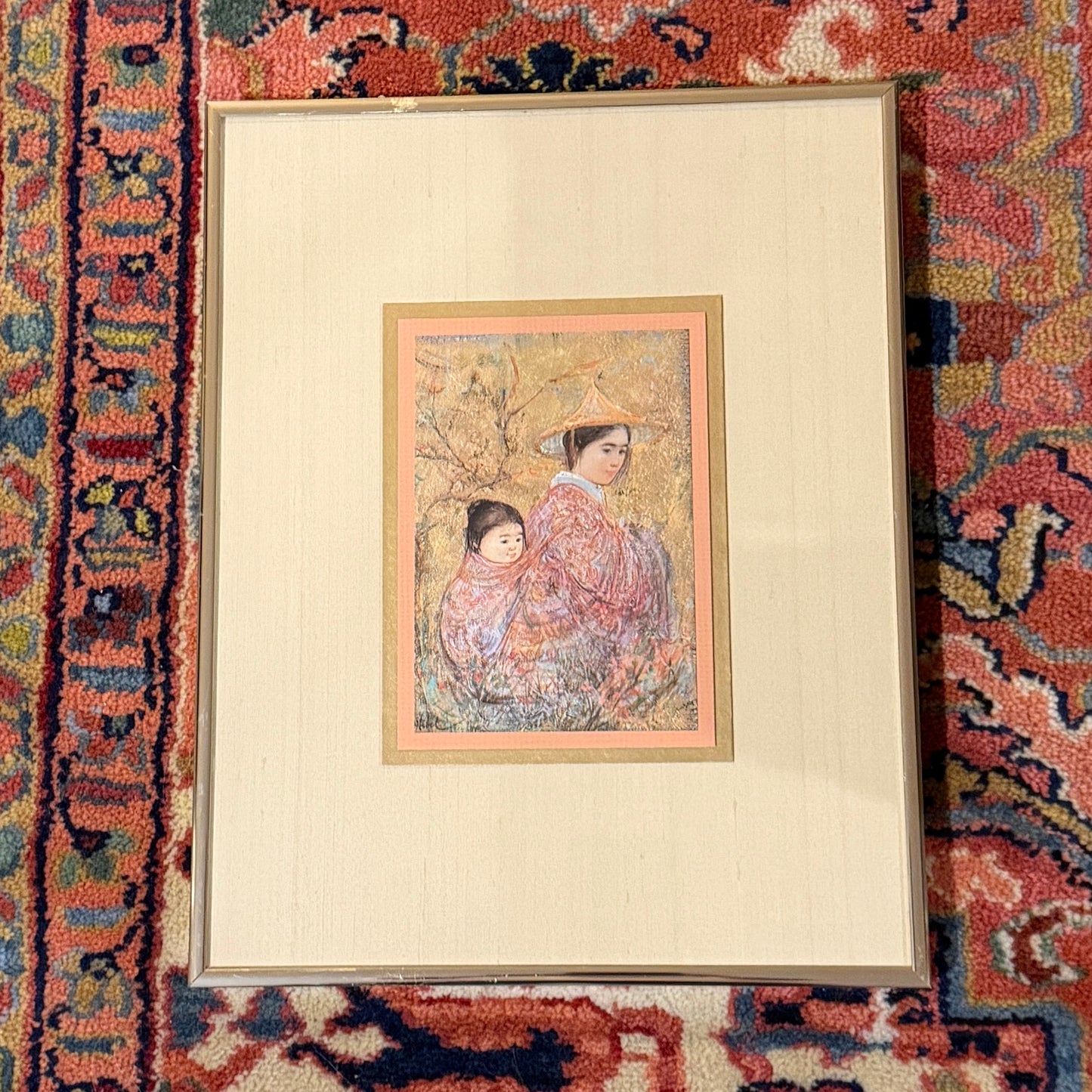 Set of two vintage  lithograph prints by renown American artist Edith Hibel 14 x 11 ea