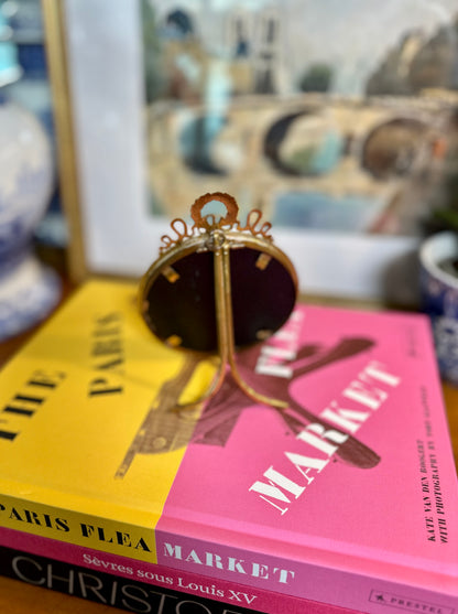 19th Century Napoleon III Gilt Bronze Round Frame, Made in France, 5"