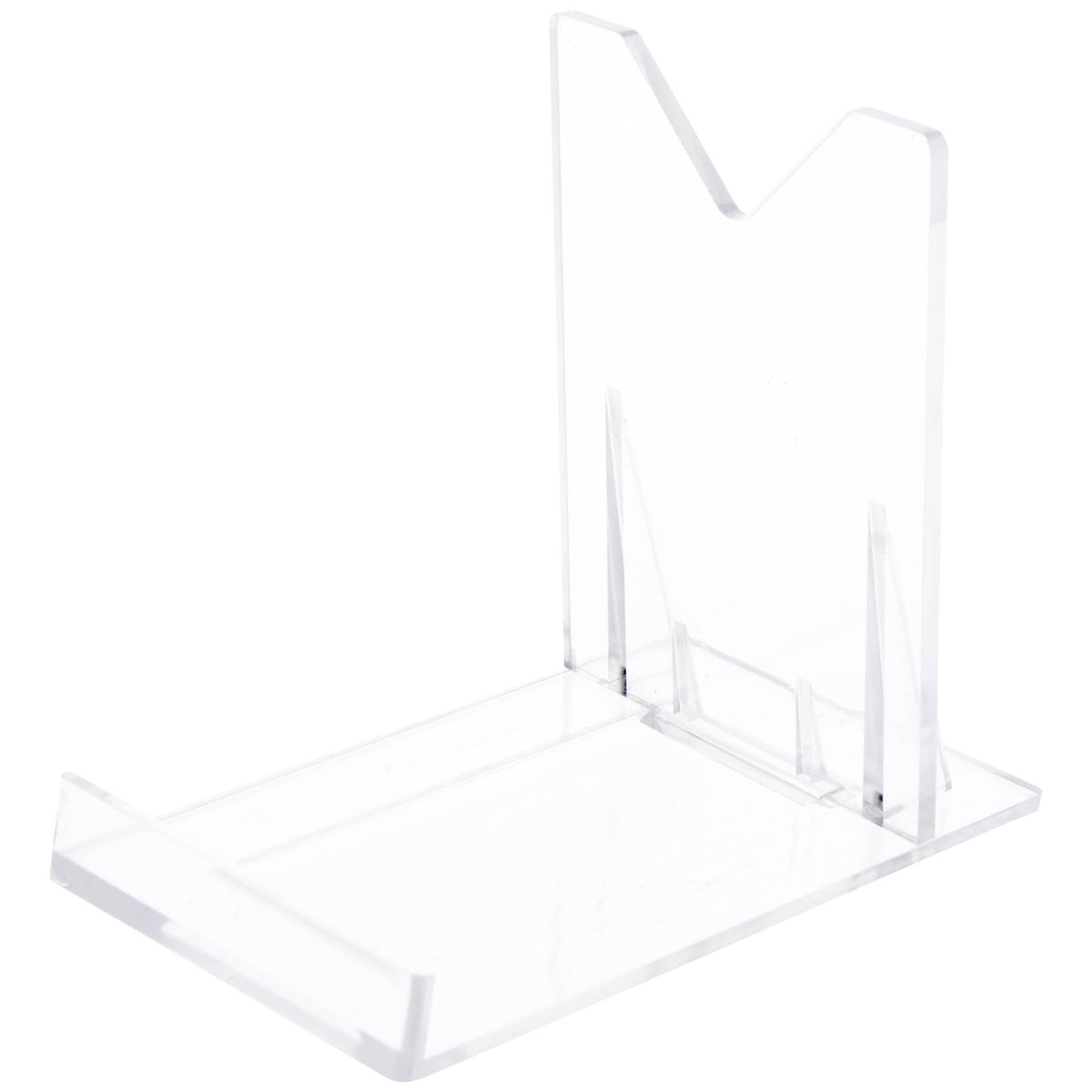 Bard's Clear Acrylic Sliding-Back Adjustable Display Easel: 3.125" H x 2.25" W x 3.5" D