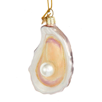 Kurt S. Adler Noble Gems™ Glass Oyster Shell with Pearl Christmas Ornament | Coastal Holiday Decor