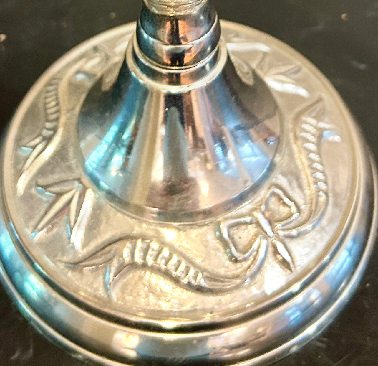 Single spectacular heavy silver plate bow & baroque triple candelabra