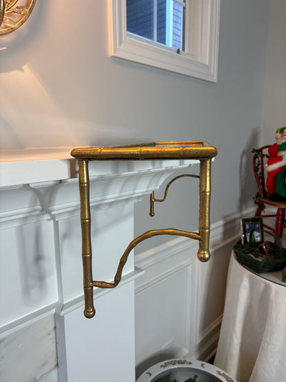 Mirrored Faux Bamboo wall shelf