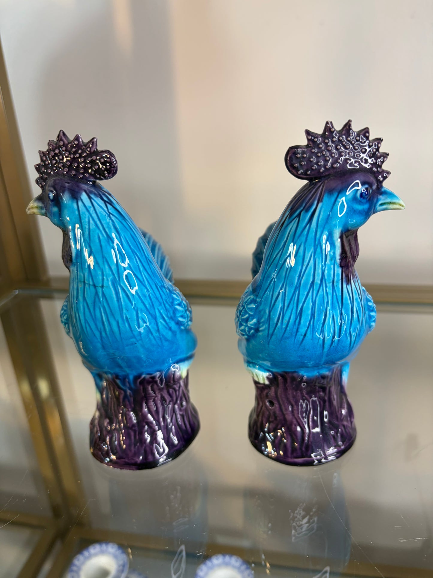 Beautiful export roosters pair! As is!