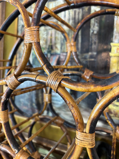 Beautiful extra large burnt bamboo circular wine holder!