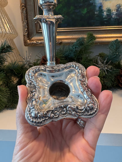 Pair of Silver Plated Convertible 18” Candleabras