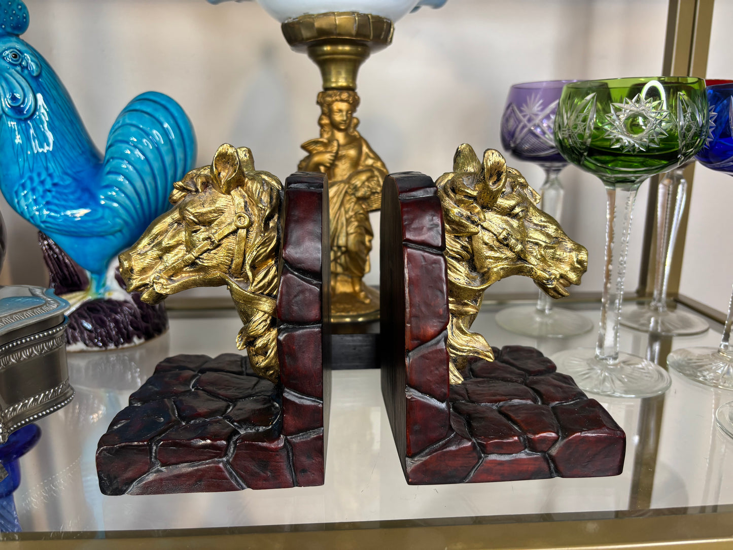 Beautiful horse head bookends pair!