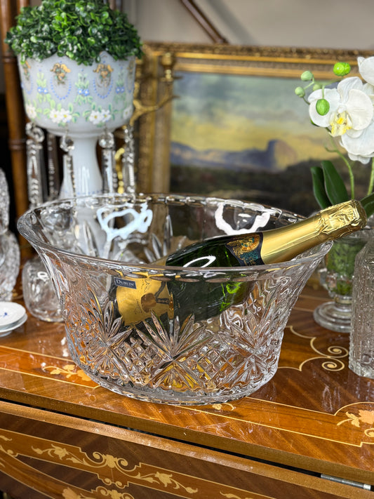 Cut Crystal Champagne Bucket or Serving Bowl | Unleaded Crystal | 14.09” L x 10.04” W x 7.09” H