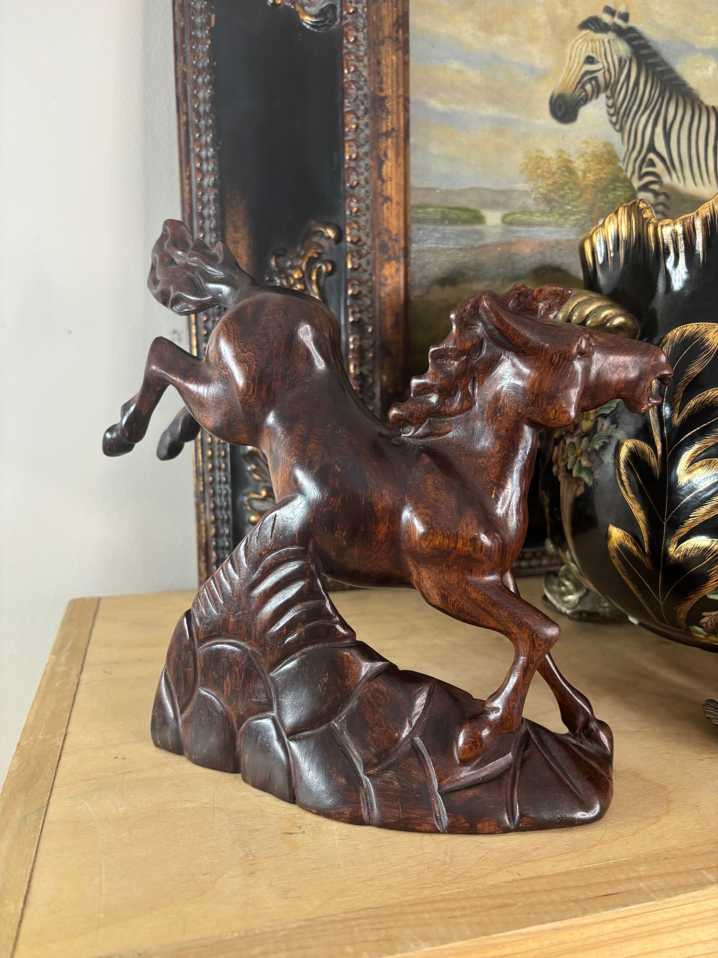 Beautiful hand carved wooden horse! Excellent condition!