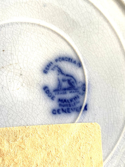 Antique “Genovese” Flow Blue Dinner Plate Circa 1873