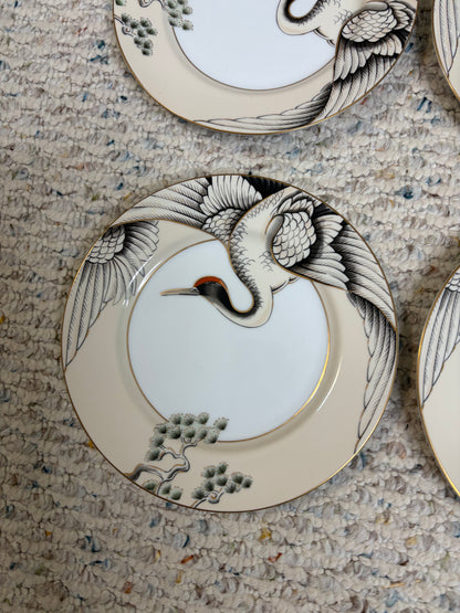 Lovely Fitz and Floyd crane plates set of 6!