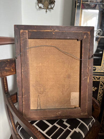 Late 19th Century European School Child Portrait Oil Painting – Biedermeier Influence – Original Wood Tortoiseshell & Gilt Frame