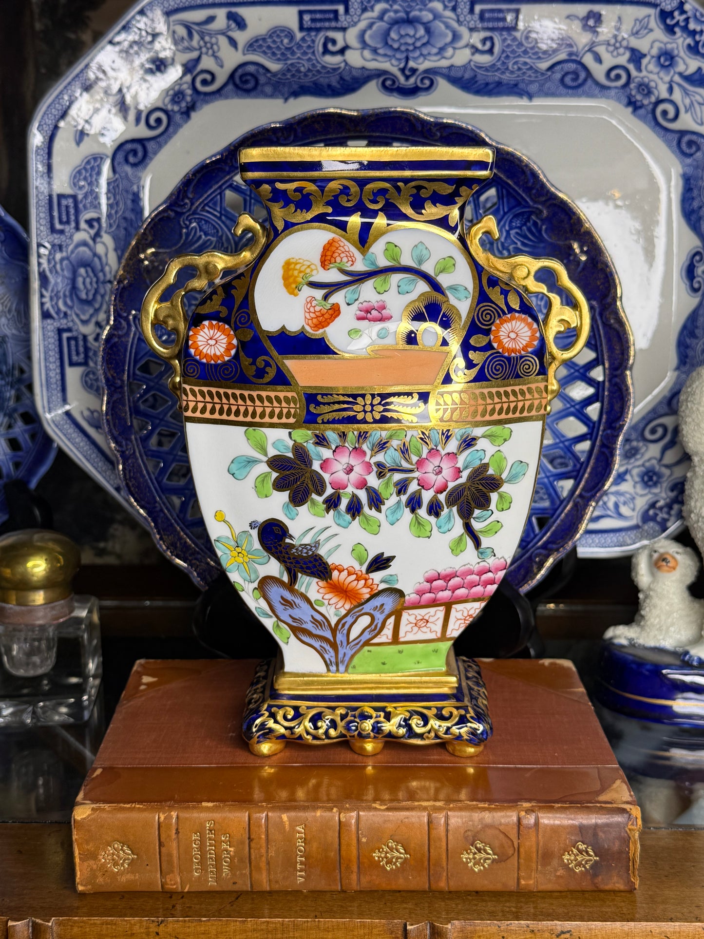 Antique 8.5” Tall Spode Copeland Pattern 3801D Imari Porcelain Urn/Vase, c. 1890s