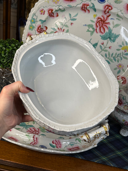 Antique Hicks & Meigh Stone China 6-Piece Tureen & Platter Serving Set | English Staffordshire | Circa 1820