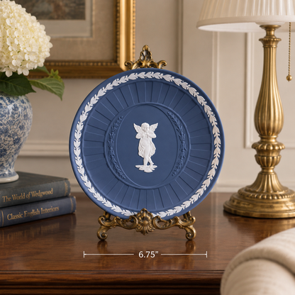 Vintage Wedgwood Royal Blue Jasperware Cherub plate