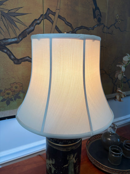 Fabulous Chinoiserie Table Lamp with Silk Shade