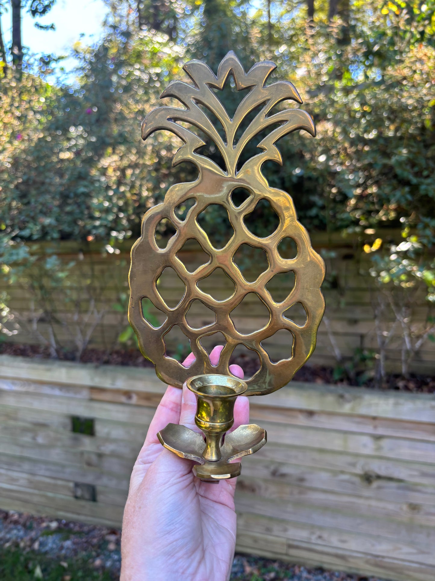 Single brass pineapple sconce!