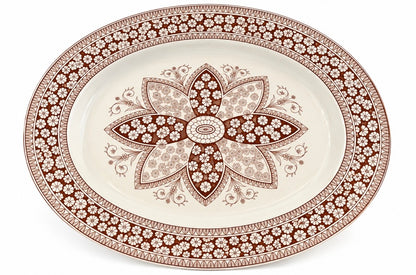 Antique Copeland Primrose Aesthetic Movement Brown Transferware Platter, c. 1883