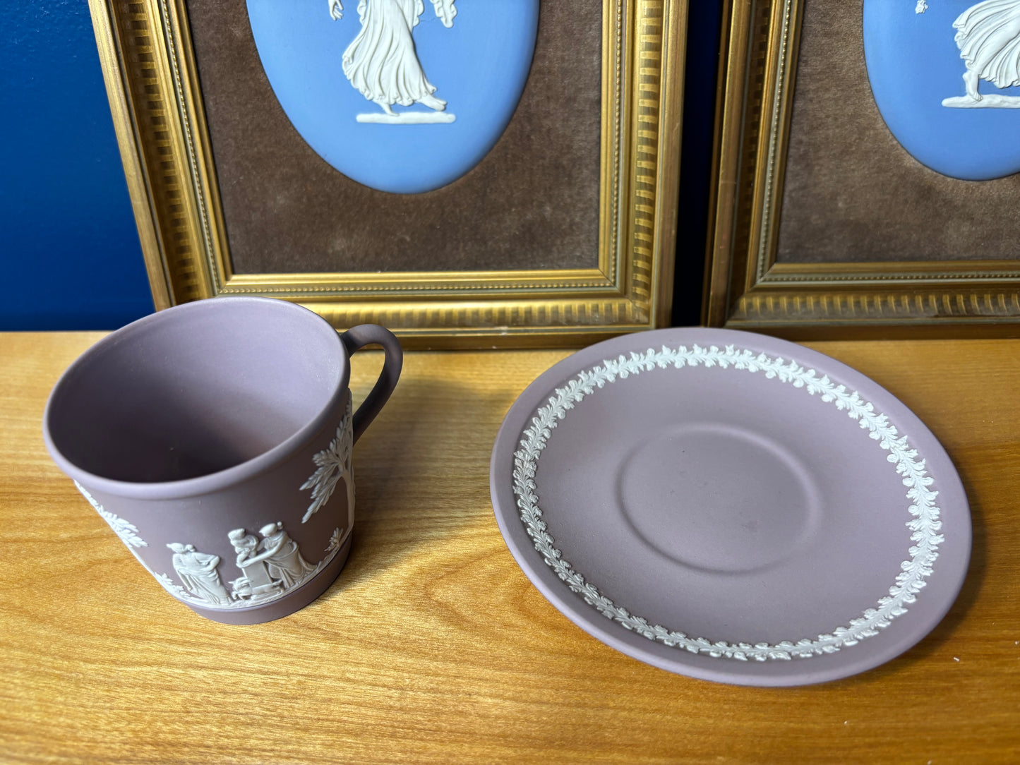 Wedgwood Jasperware Lilac cup and saucer set!