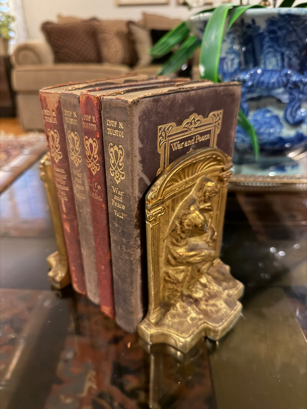 pair of handsome & heavy bookends " the thinker"