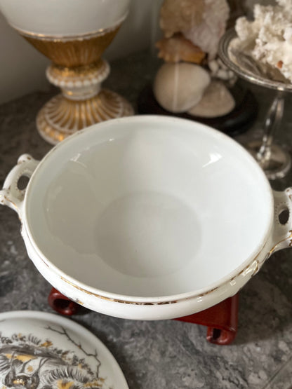 Live 09/22 Exceptional 19th C Haviland Limoges Hand-Painted Pastoral & Game Covered Vegetable Dish