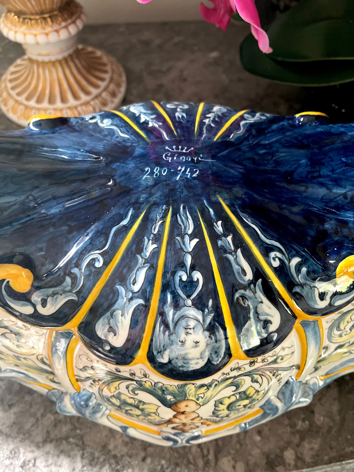 Live 06/22 Antique Ginori Renaissance Revival Majolica Vasque | Italian Faience Centerpiece