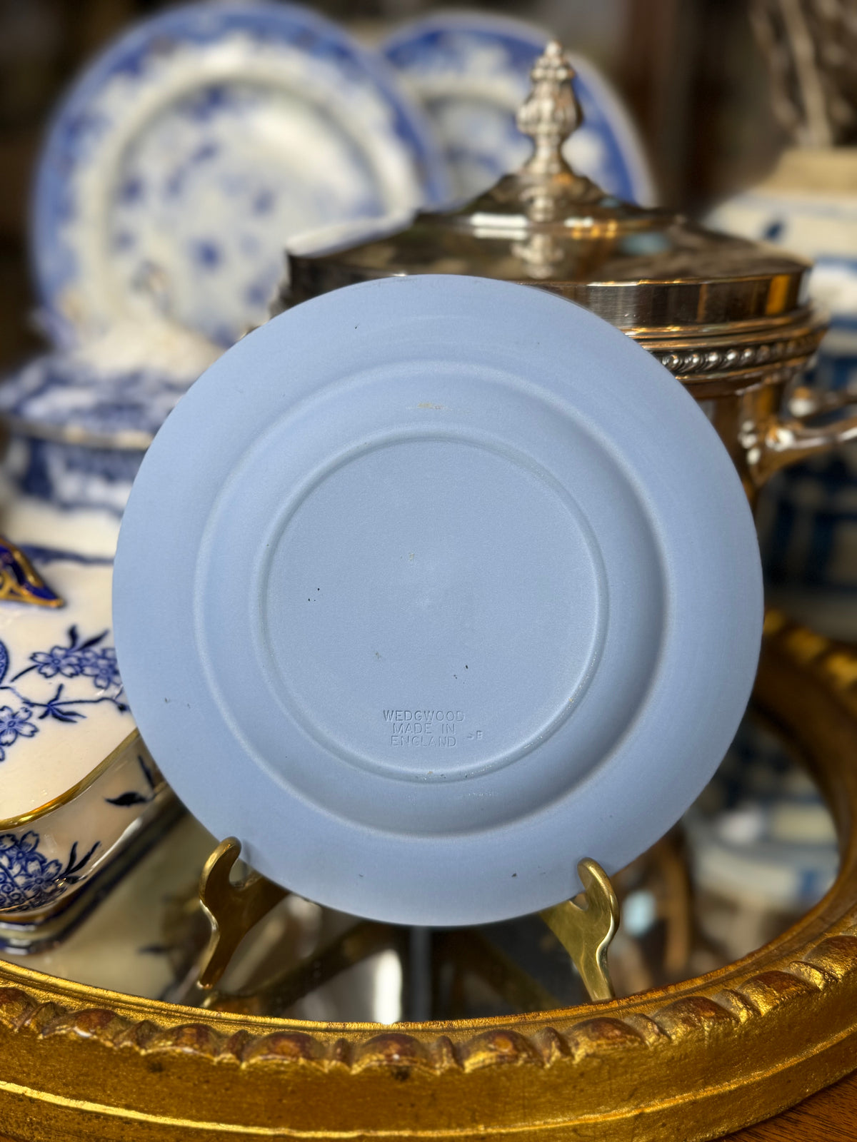 Vintage Wedgwood Blue Jasperware Marine Fish & Shell Collector Plate | Made in England | 6.5” D