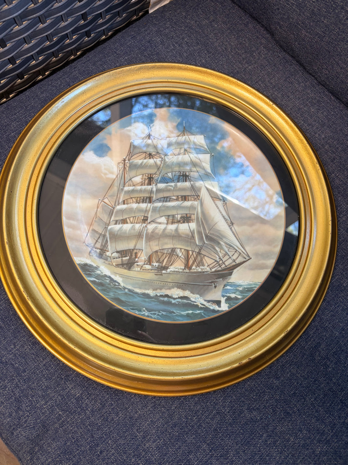 Lovely framed ship plate!
