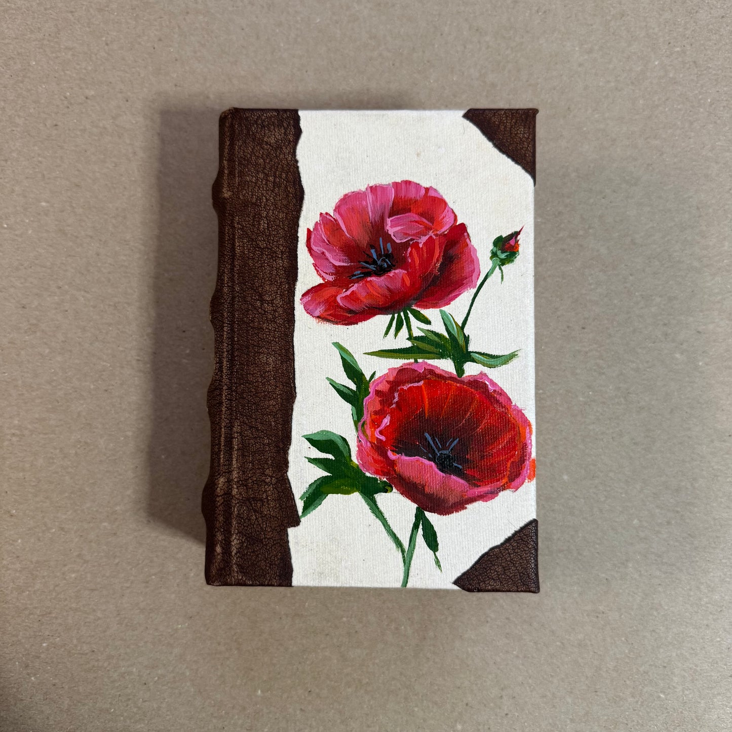 Reserved red poppies small journal 6x4”