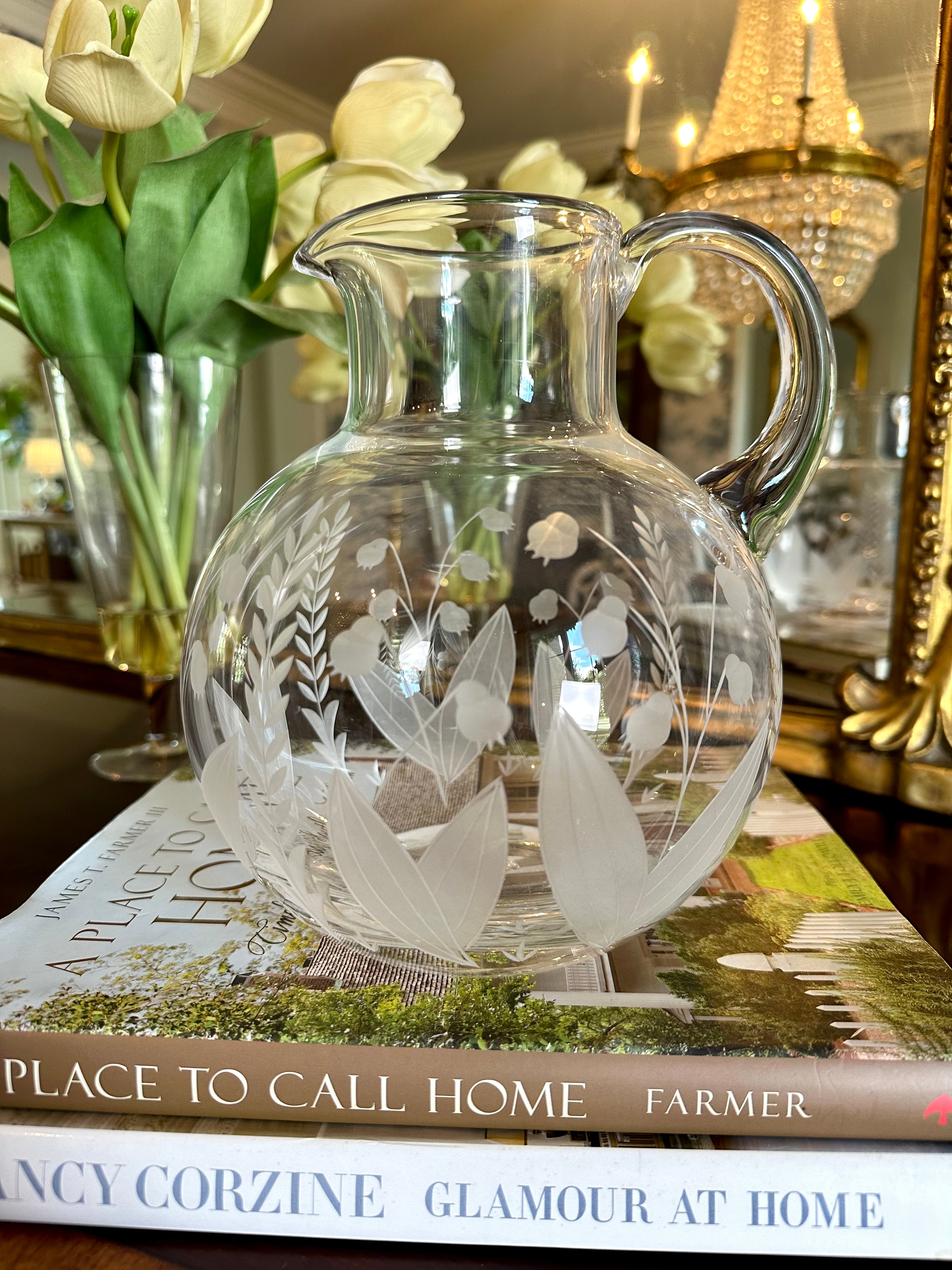Stunning Tiffany & Co. Lily of the Valley Glass Pitcher – Lillian Grey