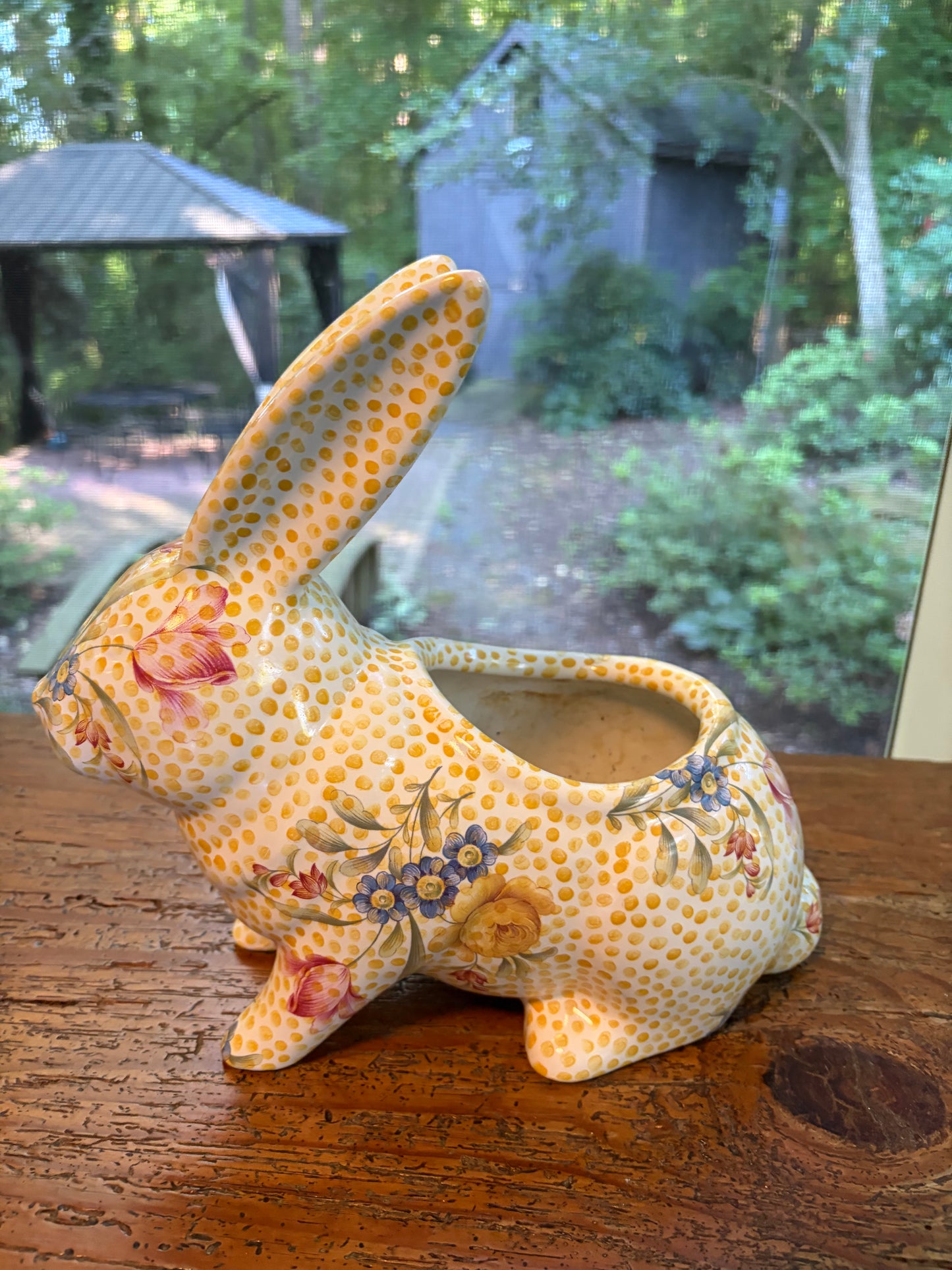 Reserved! Mackenzie-Childs rabbit planter!