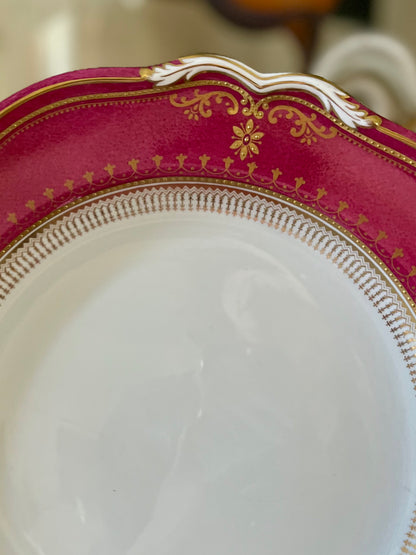 ⚜️Reserved #1 Live 09/08 Stunning Set Of 10 Copeland Raspberry Early 1800’s Dinner Plates