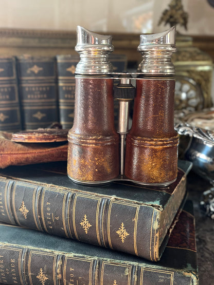 Antique French “Day & Night” Chevalier Paris Binoculars with Original Leather Case