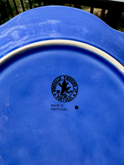 Rare Bordallo Pinheiro Blue Sapphire Cabbage Luncheon Plates | 9.25”