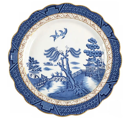 Vintage 1950's Booths Real Old Willow | Scalloped 9.5"D Plate | Blue & White | English Transferware | A8025