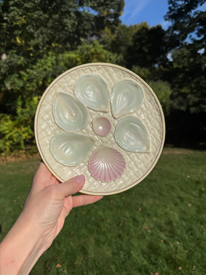 Vintage Minton Salt-Glaze Oyster Plate 8.5”