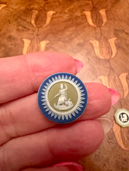 Four Rare Wedgwood Tricolor Jasper Cameo Medallions, Late 18th Century (c.1780–1795) – Sold Individually