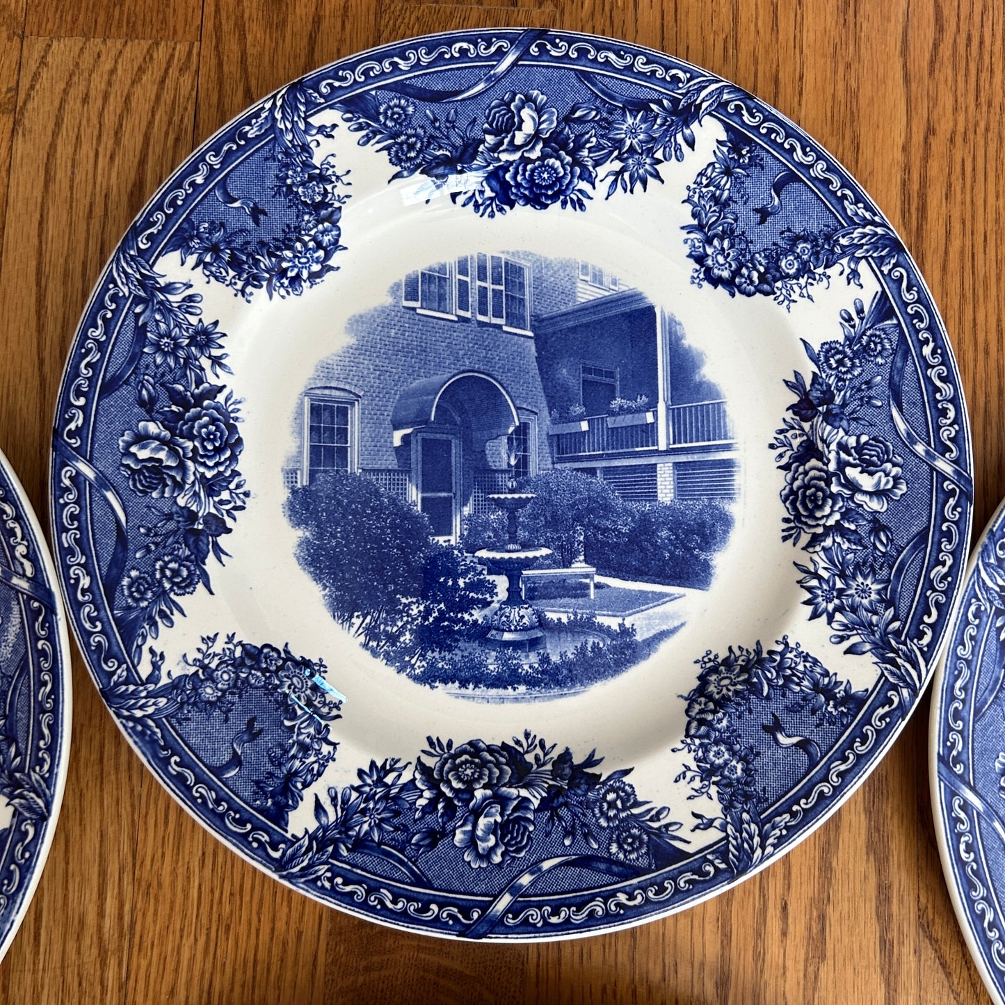 Stunning SET OF 8 WEDGWOOD SALEM COLLEGE BLUE 10.5d  PLATES ETRURIA