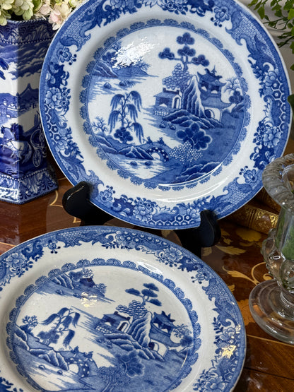 Antique John Maddock & Sons English Blue & White Transferware Wash Pitcher | Chinoiserie Ewer | 14”