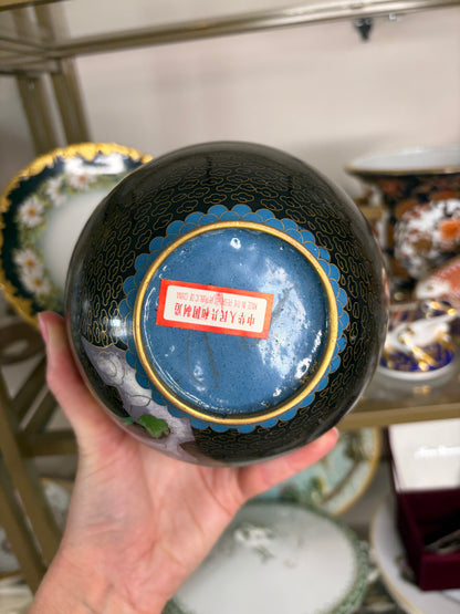 Lovely cloisonné lidded jar!