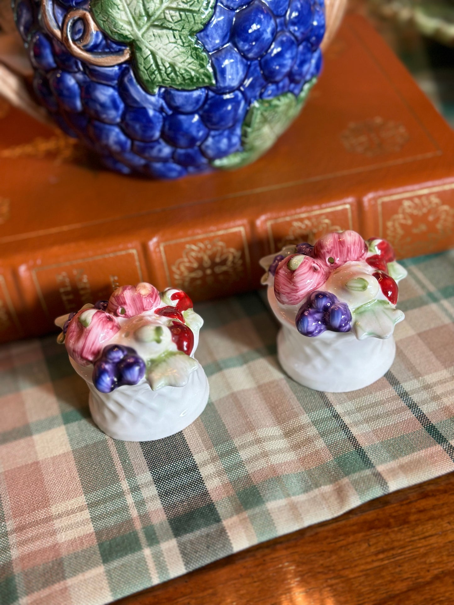 Vintage Bone China Fruit S&P Shakers - No flaws