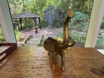 Beautiful brass elephant with trunk up!