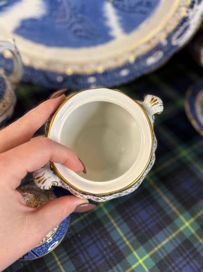 Vintage Booths Real Old Willow Creamer & Covered Sugar Bowl Set | A8025 | Made in England